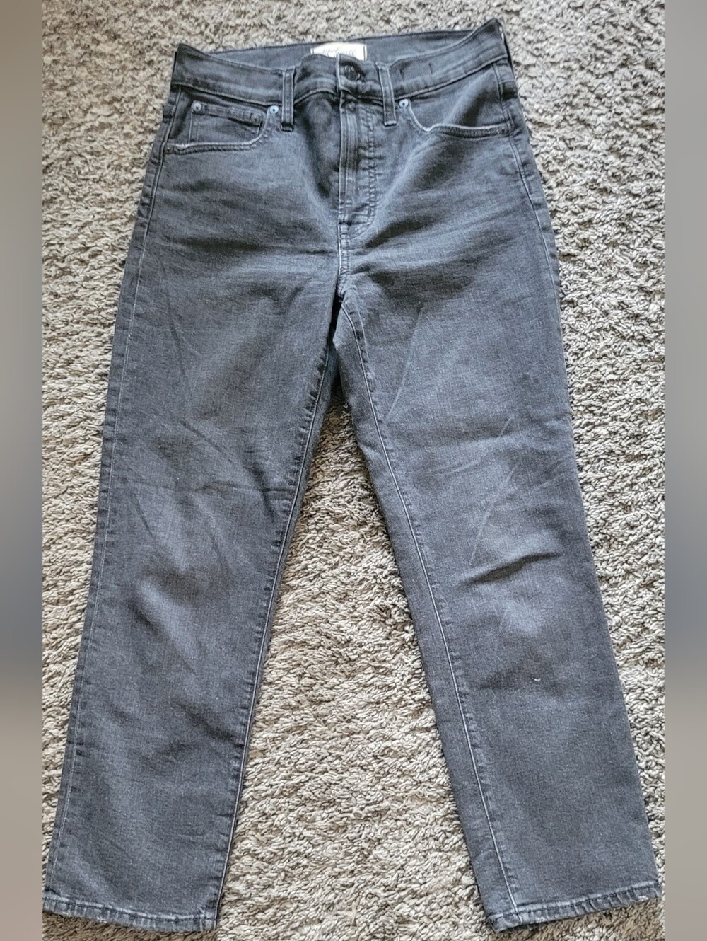 Madewell Women's Perfect Vintage Cropped Straight Light Black Jeans